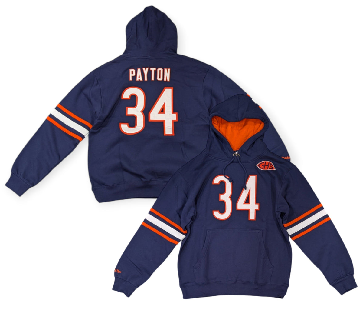 Men's Walter Payton Chicago Bears Mitchell & Ness Navy Pullover Hoodie