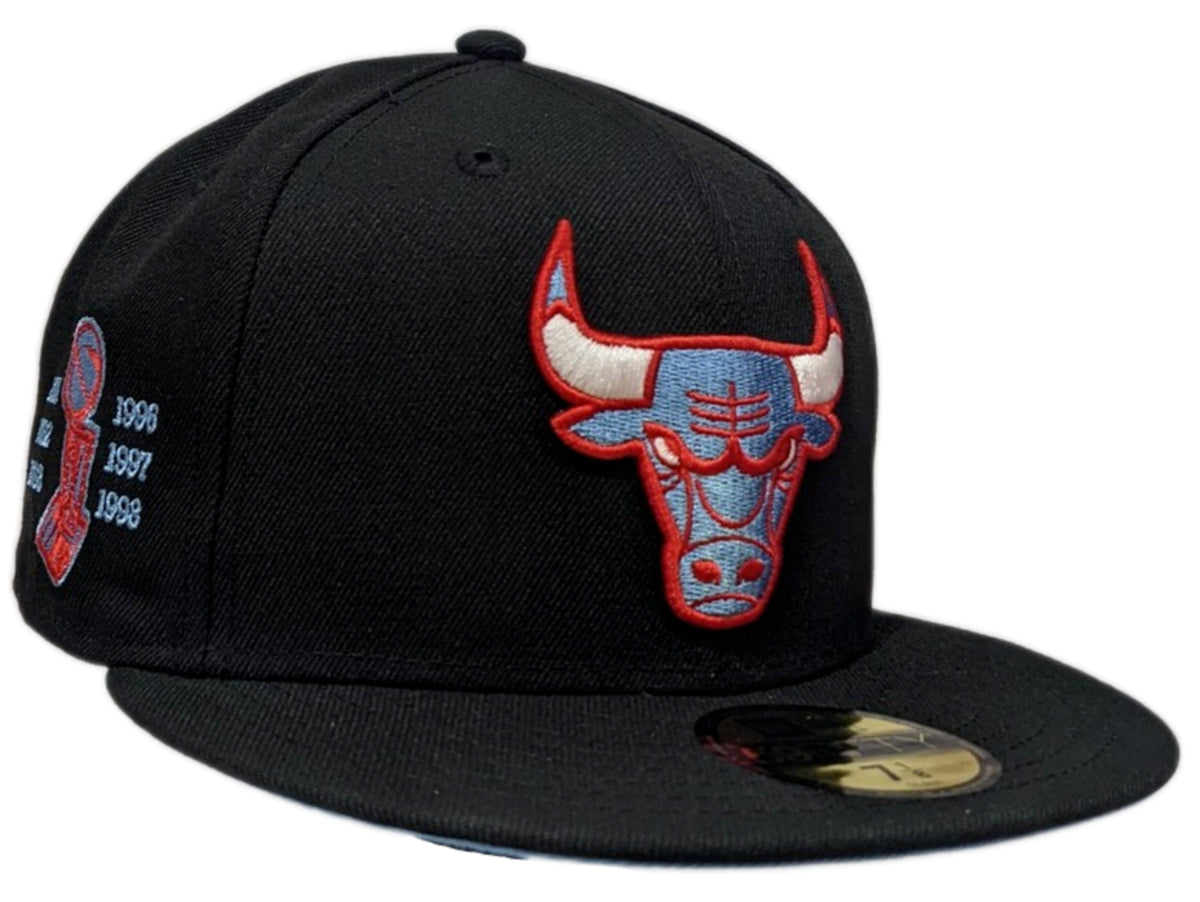 Men's Chicago Bulls Black/Sky Blue UNC to Chicago 59FIFTY Fitted Hat