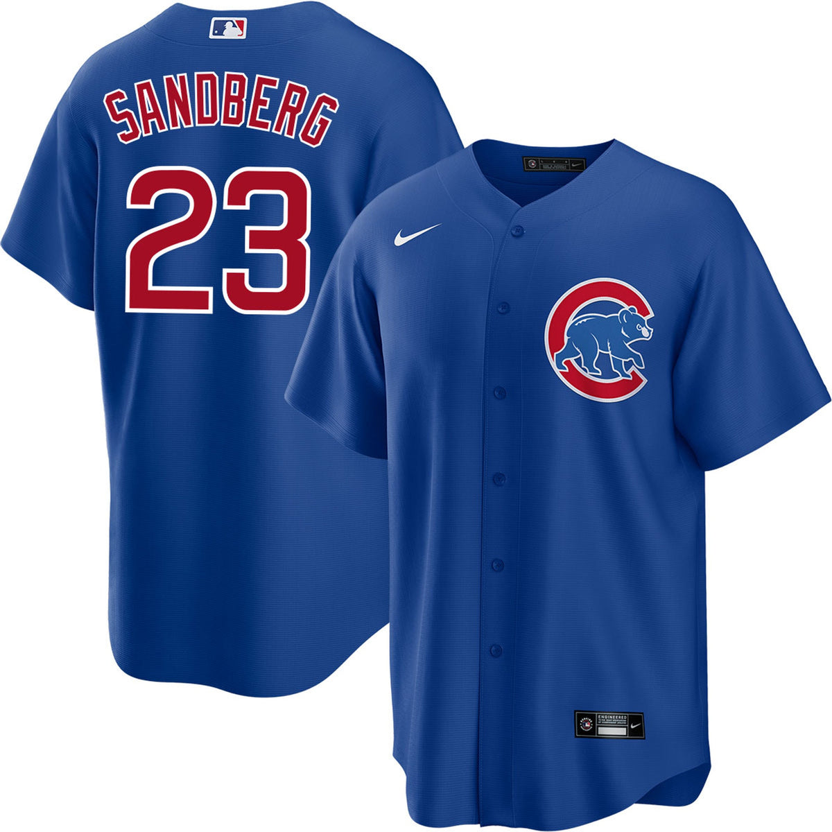 NIKE Men's Chicago Cubs Ryne Sandberg Blue Alternate Jersey With Premium Twill Lettering