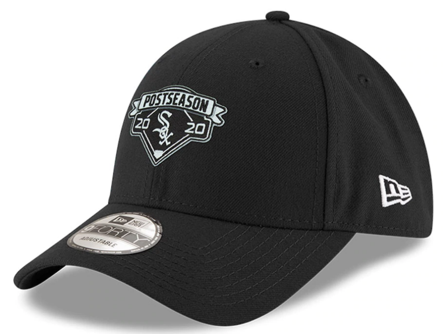 Men's Chicago White Sox New Era Black 2020 Postseason Locker Room 9FORTY Adjustable Hat