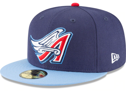 Men's California Angels New Era 2 Tone Navy/Baby Blue Cooperstown Collection Wool 59FIFTY Fitted Hat