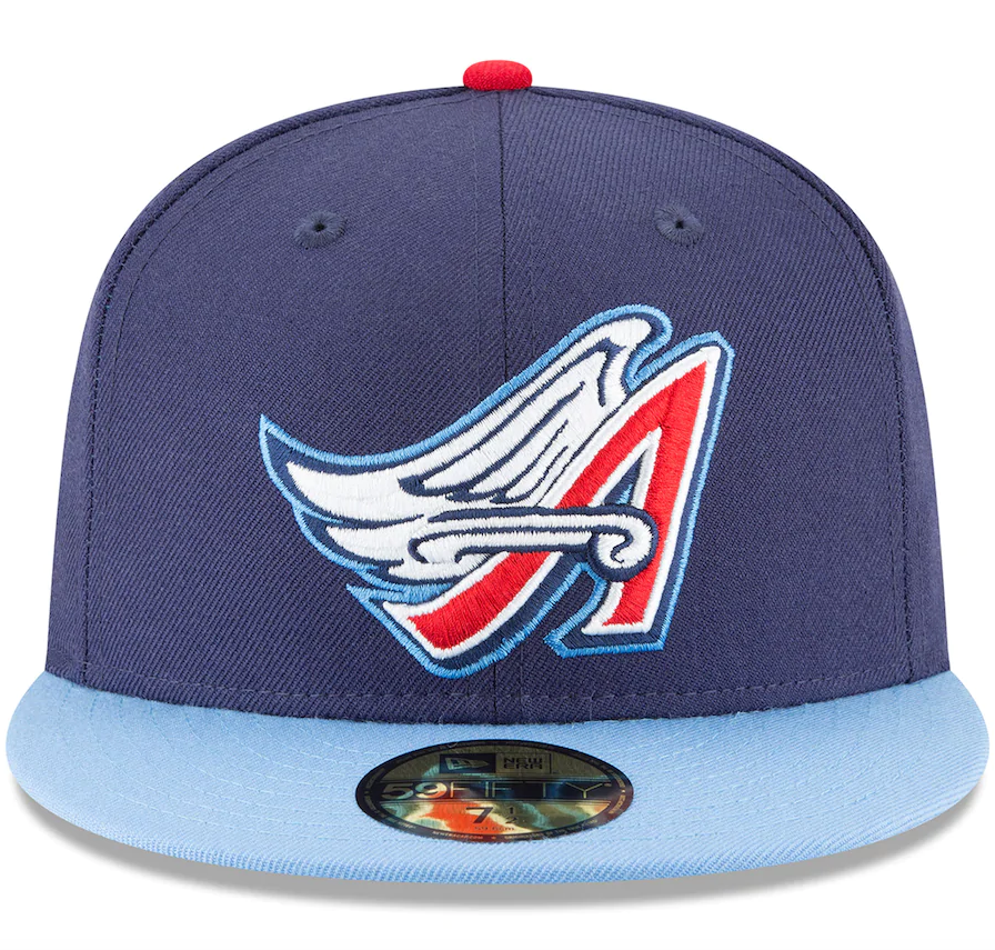 Men's California Angels New Era 2 Tone Navy/Baby Blue Cooperstown Collection Wool 59FIFTY Fitted Hat