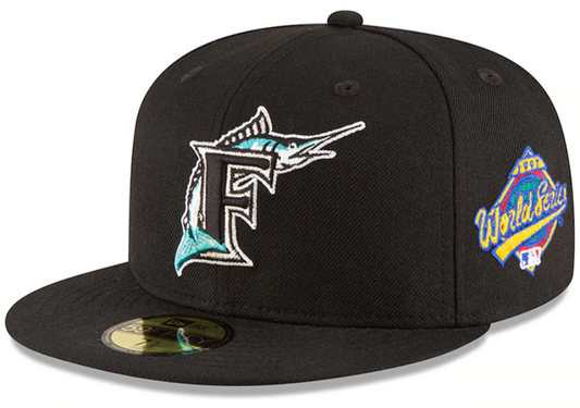 Men's Florida Marlins New Era Black 1997 World Series Wool 59FIFTY Fitted Hat