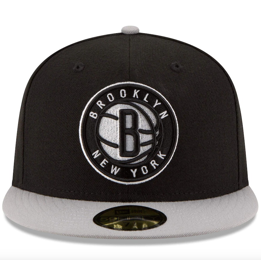 Men's Brooklyn Nets New Era Black/Gray Official Team Color 2Tone 59FIFTY Fitted Hat
