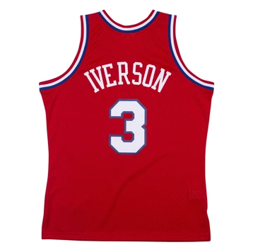 Men’s Allen Iverson Philadelphia 76ers 2002-2003 Swingman Red Replica Jersey By Mitchell & Ness