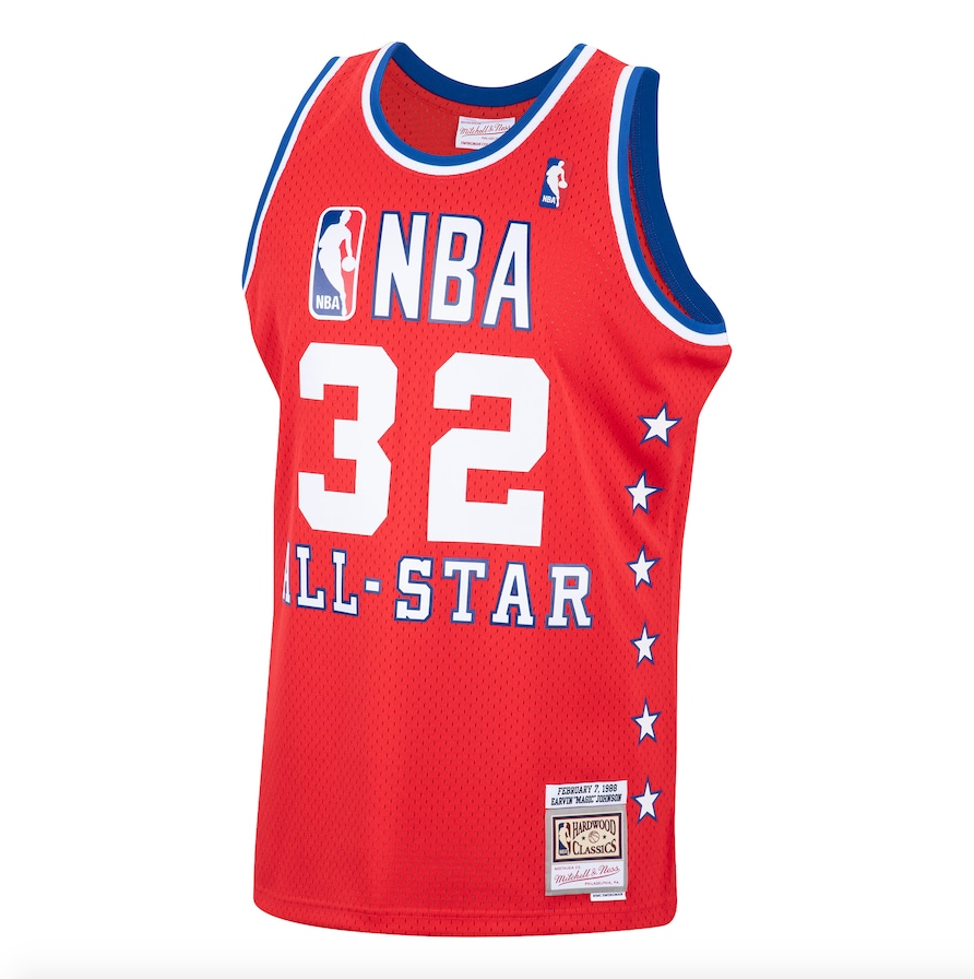 Men's Magic Johnson Mitchell & Ness Western Conference 1988 All-Star Hardwood Classics Swingman Jersey - Red