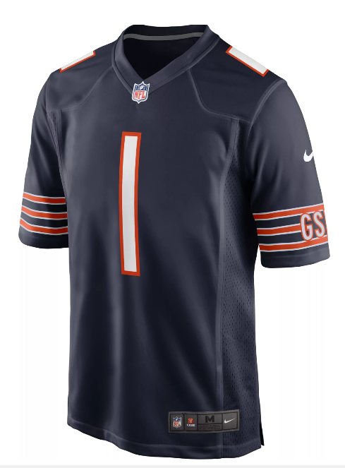 Men's Chicago Bears Justin Fields Nike Navy Replica Game Jersey