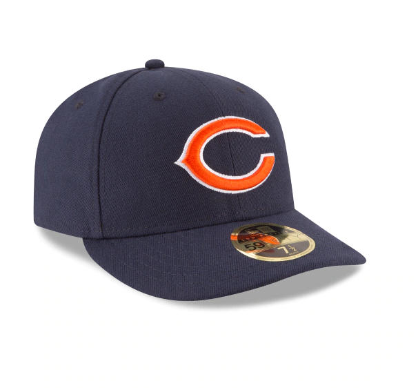 Chicago Bears NFL On Field Low Profile Nightshift Primary Logo Navy New Era 59FIFTY Fitted Hat