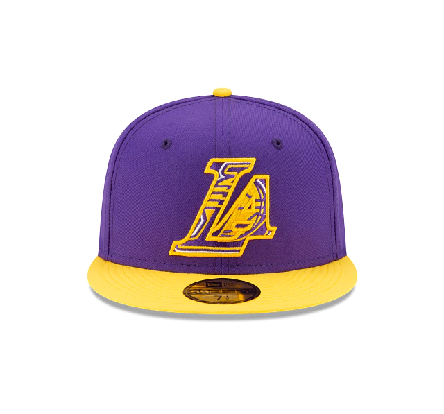 Men's Los Angeles Lakers NBA 2021 Draft New Era Purple and Gold 59FIFTY Fitted Hat
