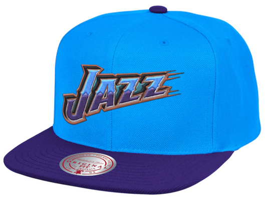Men's New Orleans Jazz Mitchell & Ness Teal/Purple Hardwood Classics Reload 2.0 Snapback Adjustable Hat