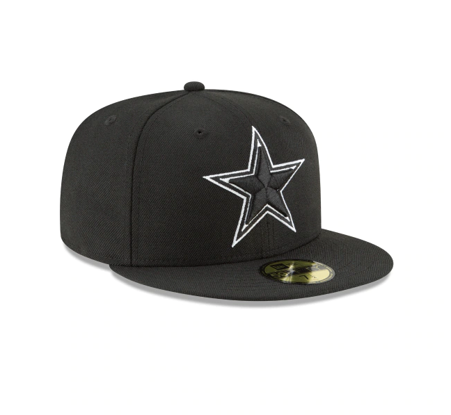 Dallas Cowboys NFL New Era Black and White 59FIFTY Fitted Hat