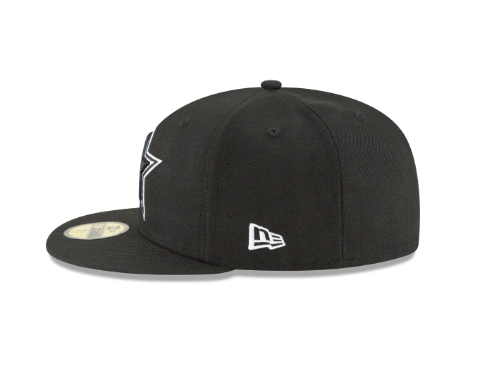 Dallas Cowboys NFL New Era Black and White 59FIFTY Fitted Hat