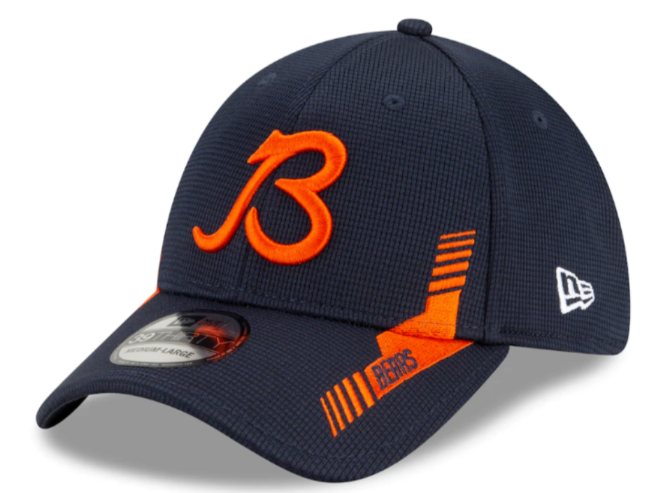Men's Chicago Bears New Era Navy 2021 NFL Sideline Home B 39THIRTY Flex Hat