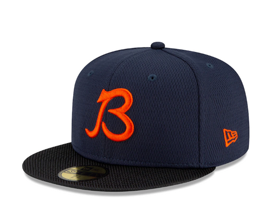 Men's Chicago Bears New Era Navy/Black 2021 NFL Sideline Road 59FIFTY Fitted Hat
