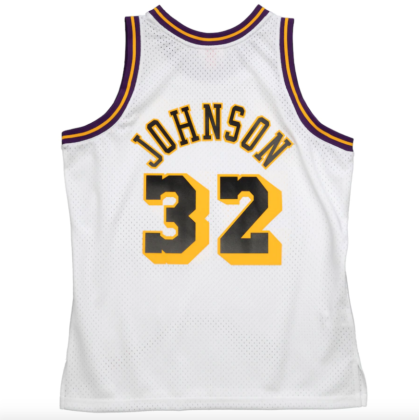Men's Magic Johnson Los Angeles Lakers Mitchell & Ness 1984-85 Hardwood Classics Reload 2.0 Swingman Jersey - White