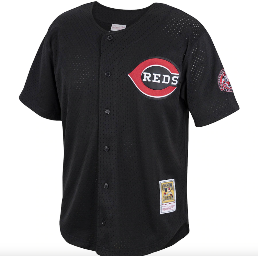 Men’s Cincinnati Reds Ken Griffey Jr. Mitchell & Ness Black Cooperstown Collection Batting Practice Jersey