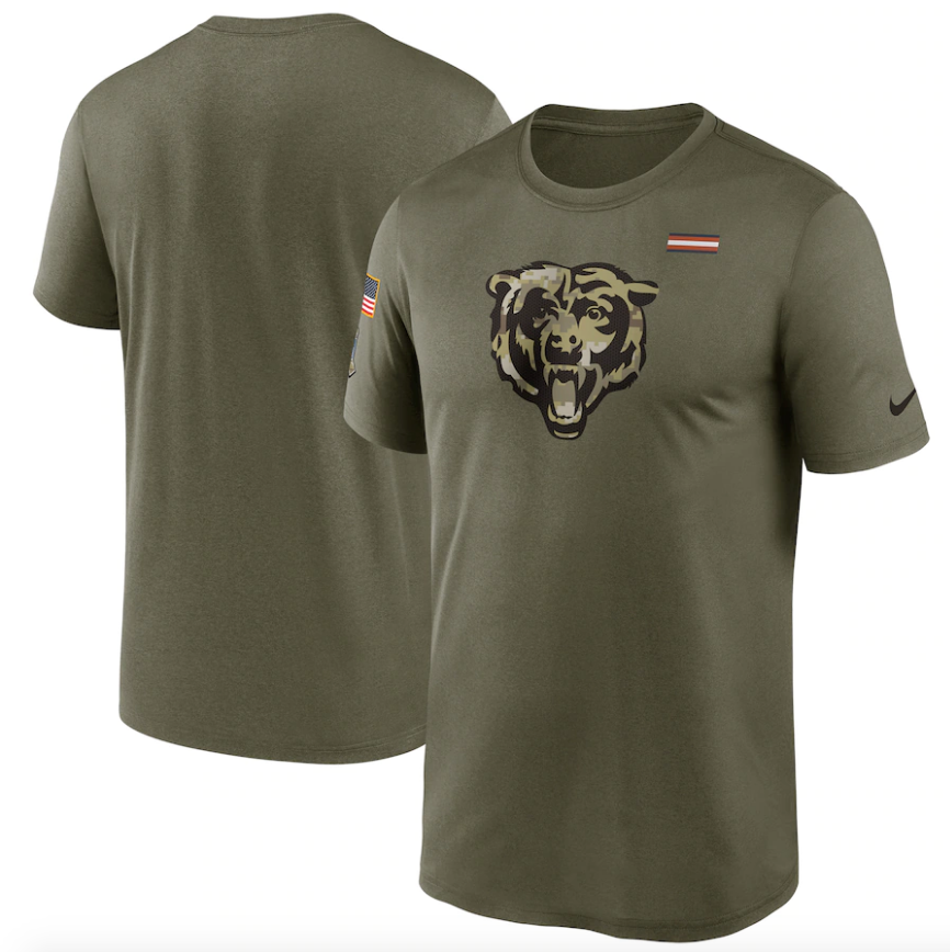 Men's Chicago Bears Nike Olive Salute To Service Legend Performance T-Shirt