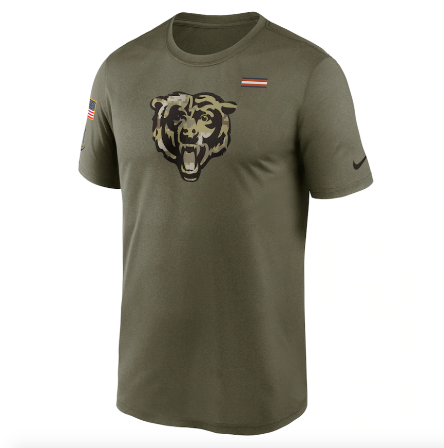 Men's Chicago Bears Nike Olive Salute To Service Legend Performance T-Shirt
