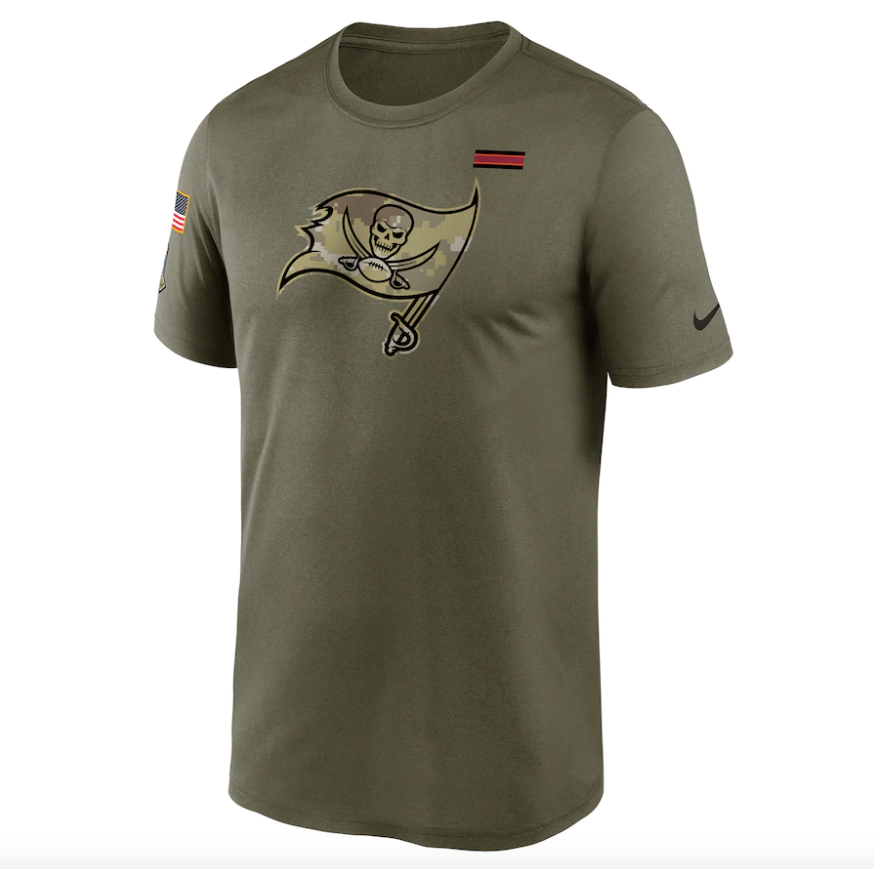 Men's Tampa Bay Buccaneers Nike Olive 2021 Salute To Service Legend Performance T-Shirt