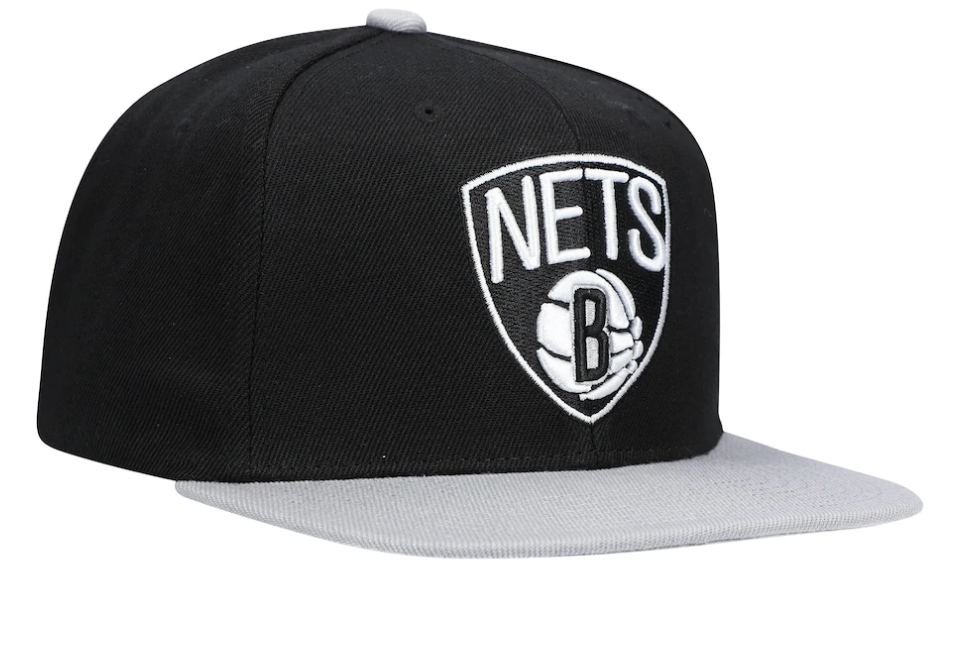 Men's Brooklyn Nets Mitchell & Ness Core Basic Snapback Hat - Black/Gray