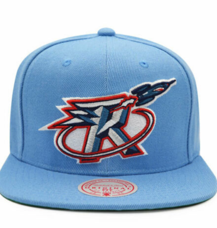 Men's Mitchell & Ness Houston Rockets Hardwood Classics Sky Blue Adjustable Snapback Hat