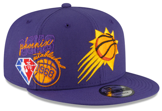 Mens Phoenix Suns NBA 2022 Back Half New Era Purple 9FIFTY Snapback Hat