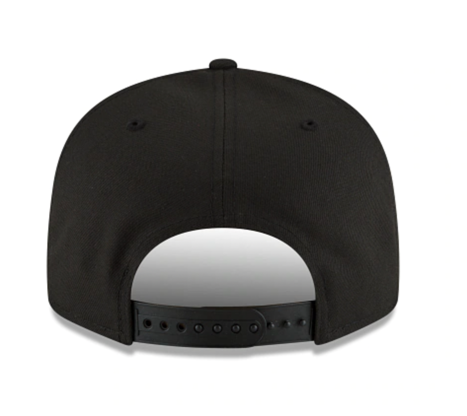 Mens Miami Heat NBA 2022 Back Half New Era Black 9FIFTY Snapback Hat