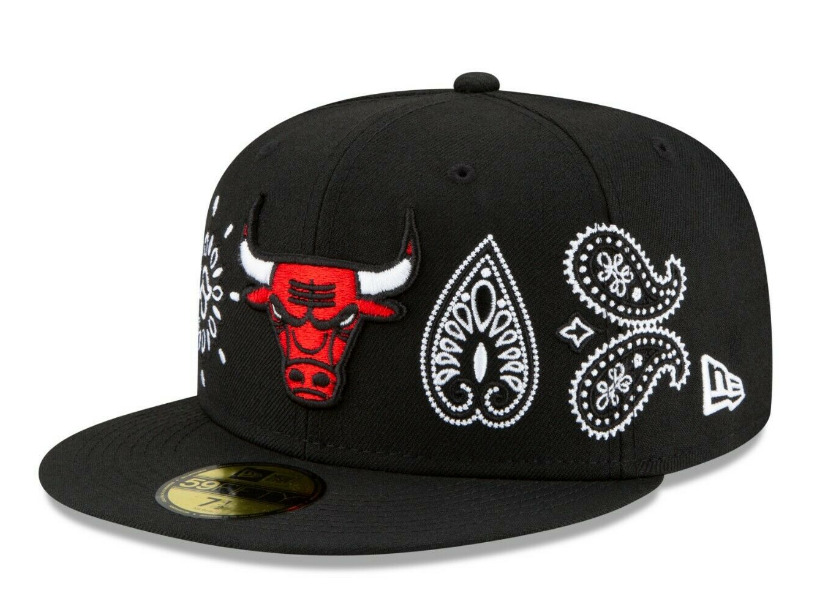Chicago Bulls New Era Paisley Elements 59FIFTY Fitted Hat - Black
