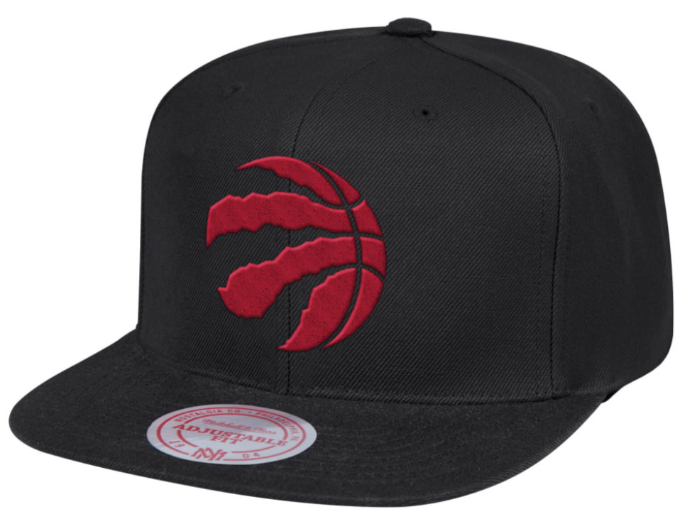 Men's Toronto Raptors Ground 2.0 Black Snapback Hat By Mitchell & Ness