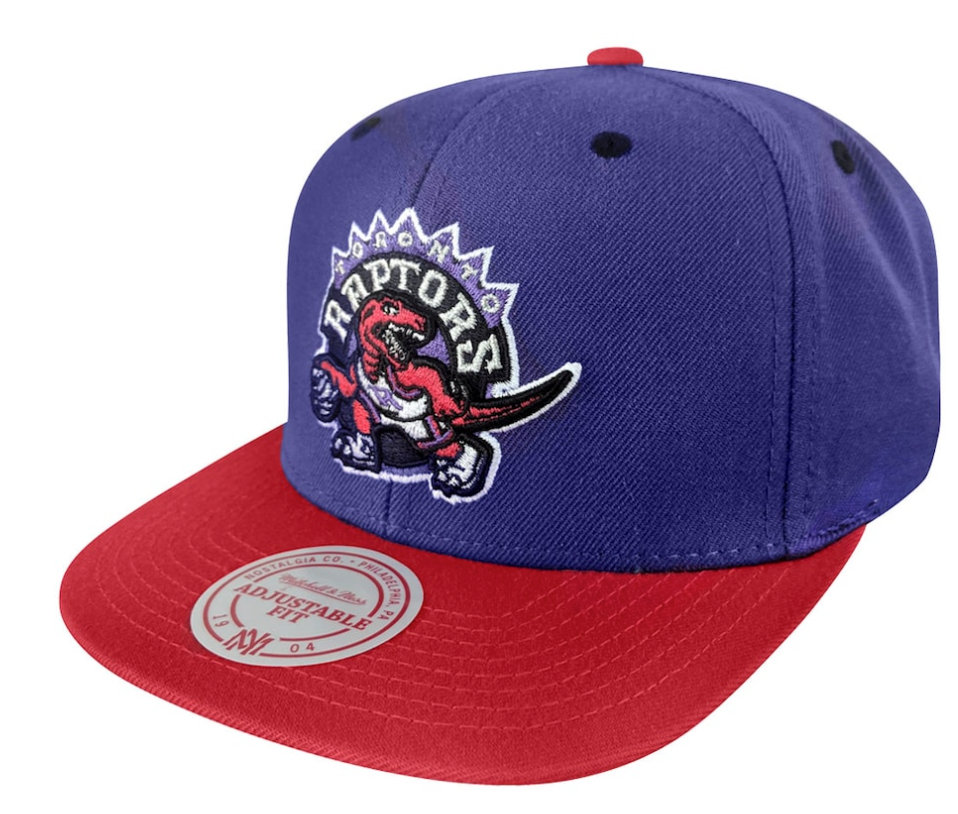 Men's Toronto Raptors 2-Tone 2.0 Purple/Red Snapback Hat By Mitchell & Ness