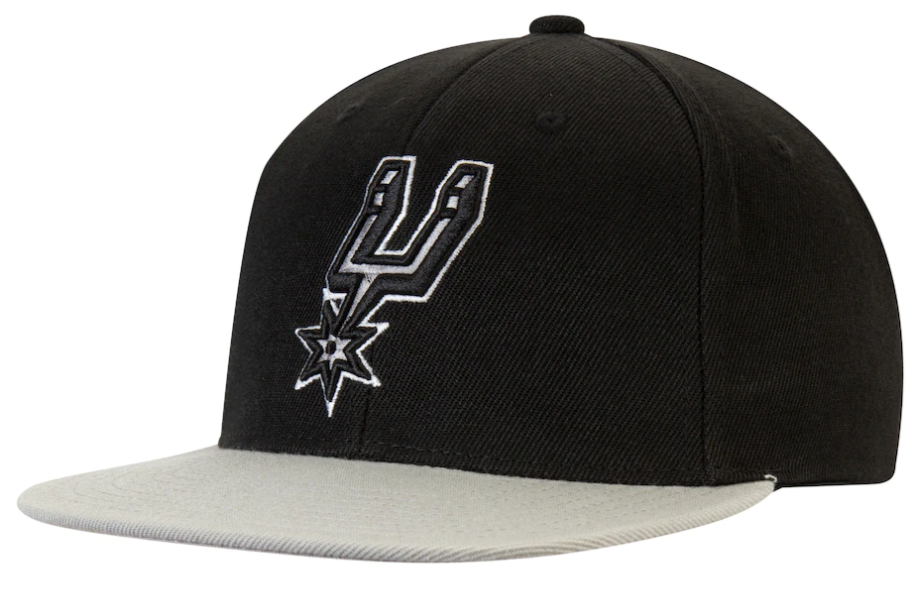Men's Mitchell & Ness San Antonio Spurs 2-Tone 2.0 Black/Gray Adjustable Snapback Hat