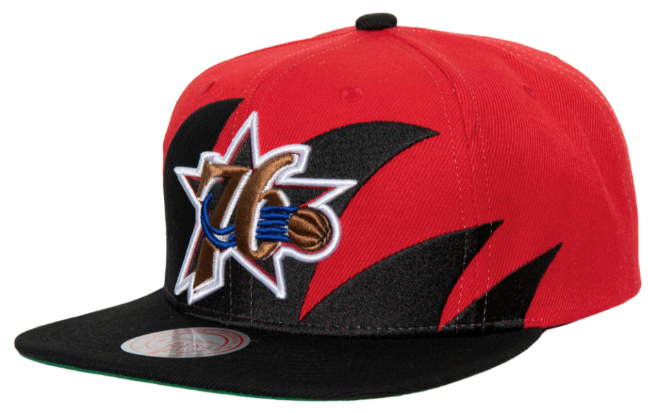 Philadelphia 76ers HWC Sharktooth Mitchell & Ness Snapback Hat