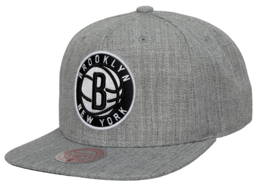 Brooklyn Nets Gray Heather 2.0 Mitchell & Ness Snapback Hat