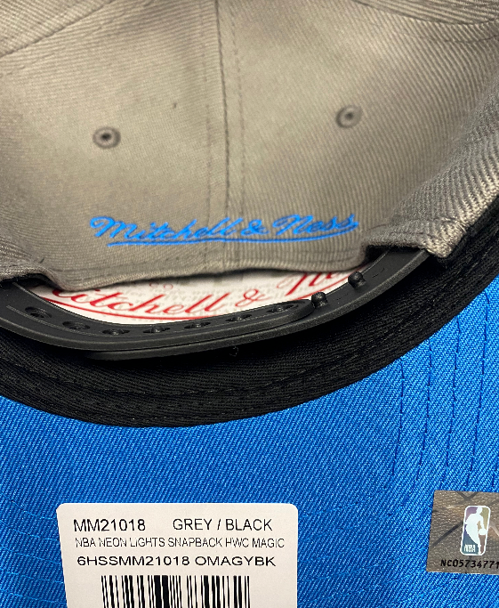 Men's Mitchell & Ness Brooklyn Nets NBA Neon Lights Gray/Black Snapback
