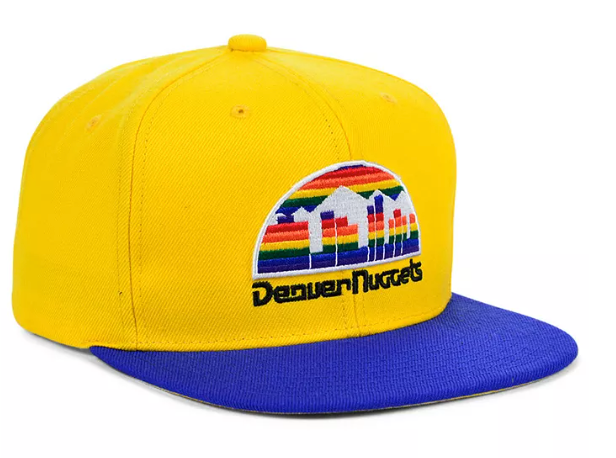 Men's Denver Nuggets NBA Core Basic Gold/Royal HWC Mitchell & Ness Snapback Hat