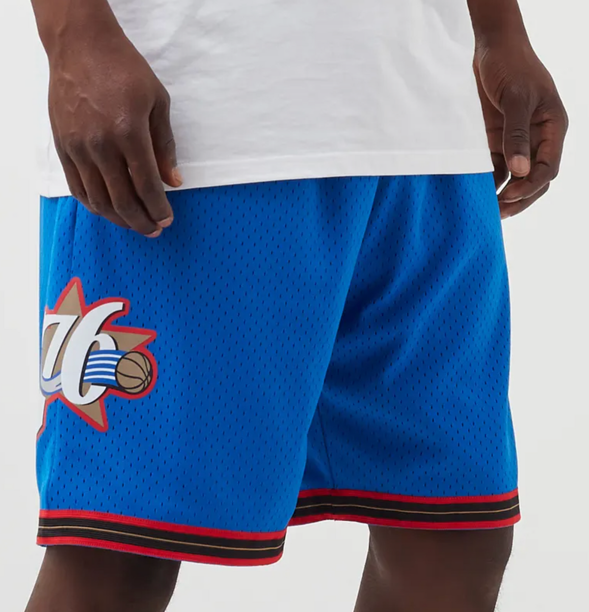 Men's Philadelphia 76ers Mitchell & Ness Hardwood Classics Team Swingman Shorts - Blue