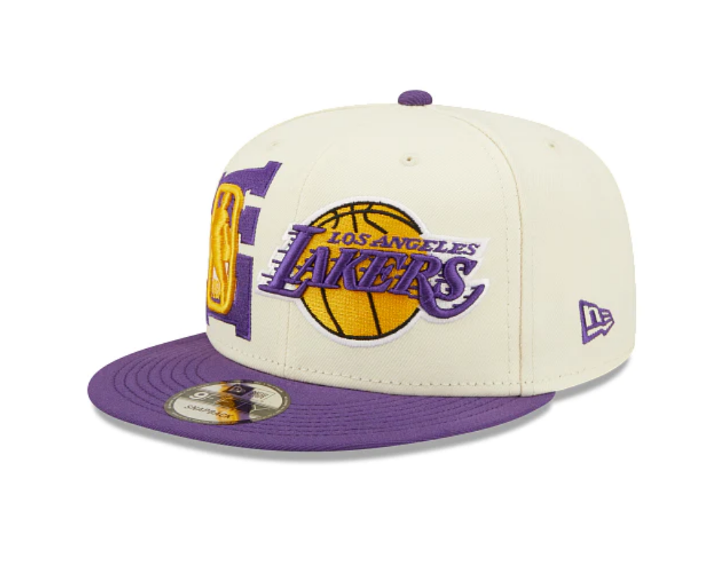 Los Angeles Lakers New Era 2022 NBA Draft 9FIFTY Snapback Adjustable Hat - Cream/Purple