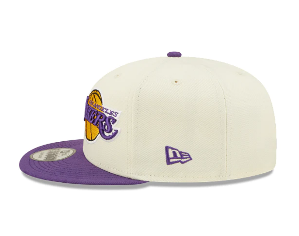 Los Angeles Lakers New Era 2022 NBA Draft 9FIFTY Snapback Adjustable Hat - Cream/Purple