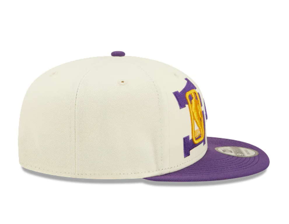 Los Angeles Lakers New Era 2022 NBA Draft 9FIFTY Snapback Adjustable Hat - Cream/Purple