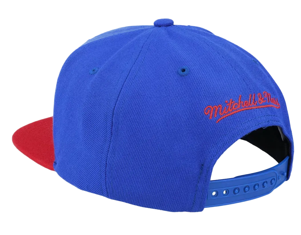 Philadelphia 76ers 2-Tone Blue/Red 2.0 Snapback Hat By Mitchell And Ness
