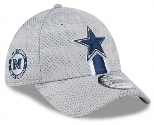 Men's Dallas Cowboys New Era 2024 Sideline Gray 39THIRTY Flex Hat