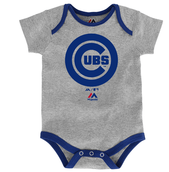 Newborn Chicago Cubs Home Run 3-Pack Bodysuit Set By Majestic