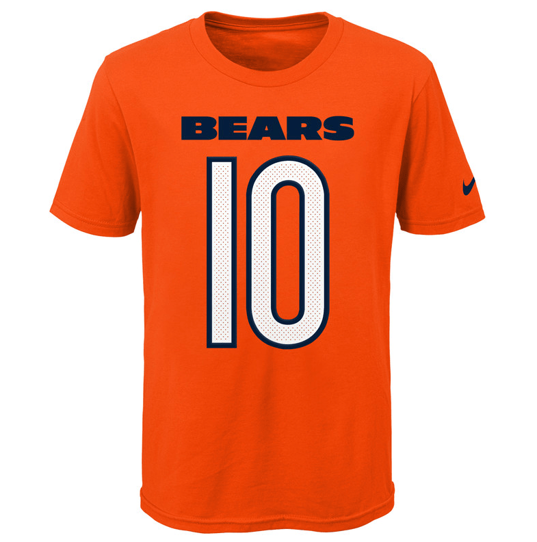 Youth Chicago Bears Mitchell Trubisky Nike Orange Player Game Team Name & Number T-Shirt