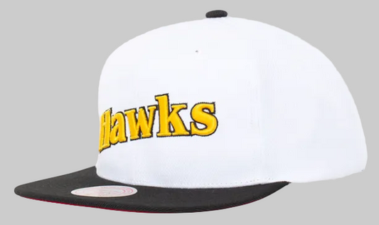 Atlanta Hawks Mitchell & Ness Hardwood Classics Reload 2.0 Snapback Hat - White/Black