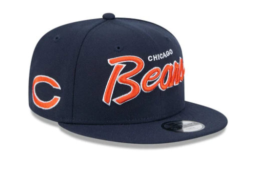 Chicago Bears New Era Navy Script C 9FIFTY Adjustable Snapback Hat