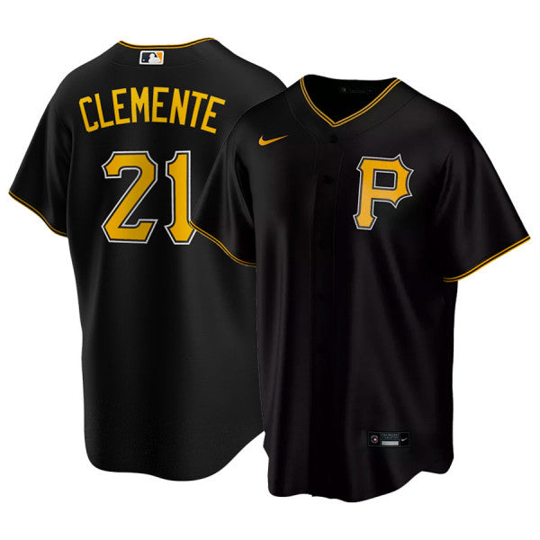 Men's Pittsburgh Pirates Roberto Clemente Nike Black Alternate Replica Jersey