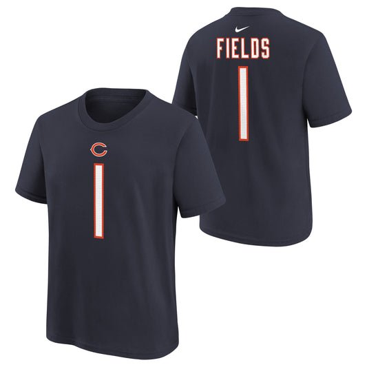 Youth Justin Fields Chicago Bears Nike Navy FUSE Name & Number T-Shirt