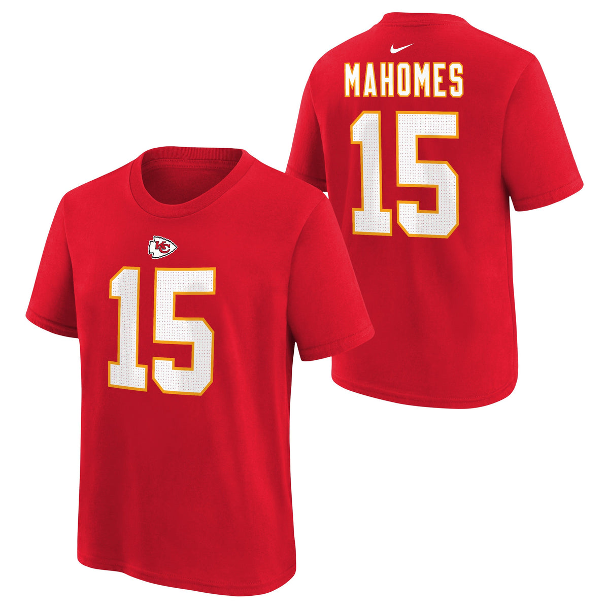 Youth Kansas City Chiefs Patrick Mahomes Nike Red FUSE Name & Number T-Shirt