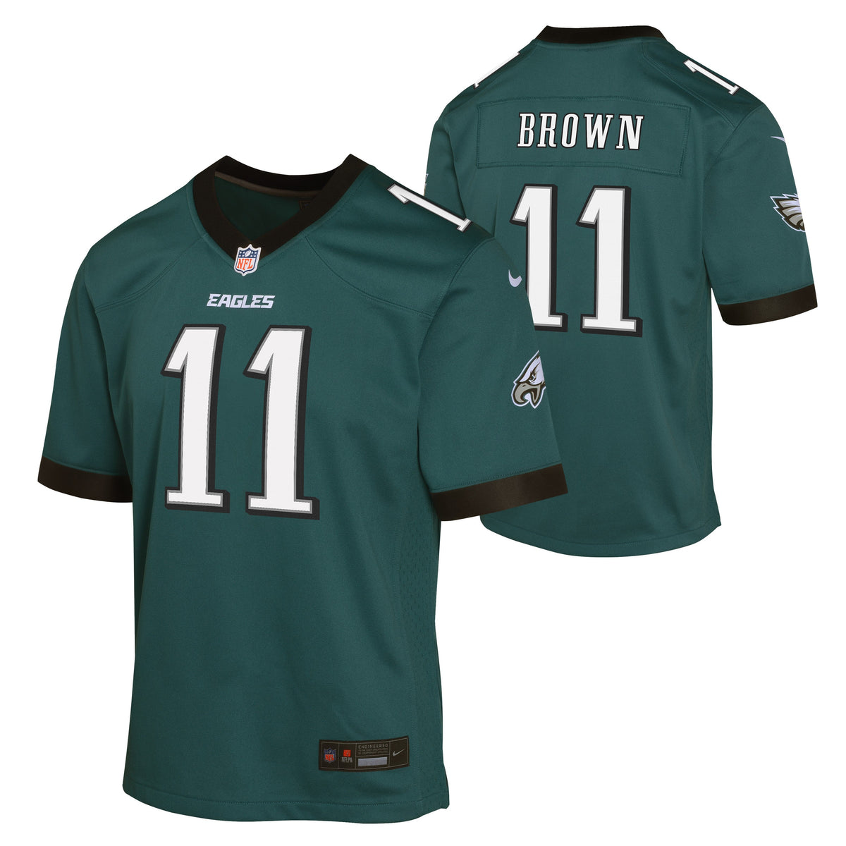 Youth AJ Brown Philadelphia Eagles 24 Midnight Green Nike Game Jersey