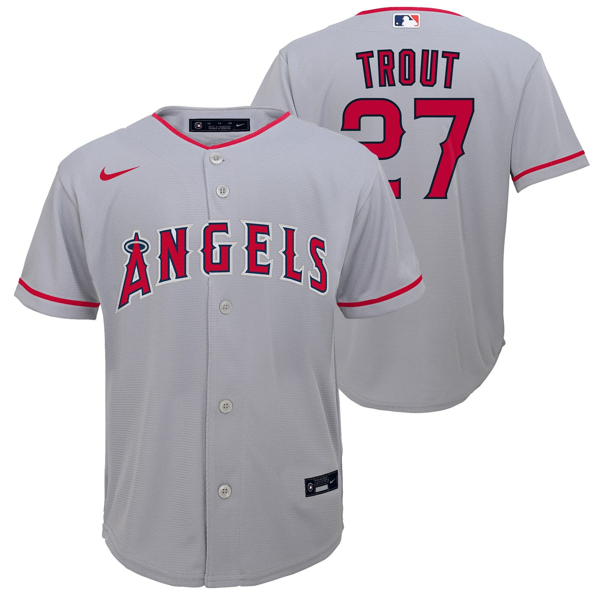 Youth Los Angeles Angels Mike Trout Nike Gray Road Replica Player Jersey